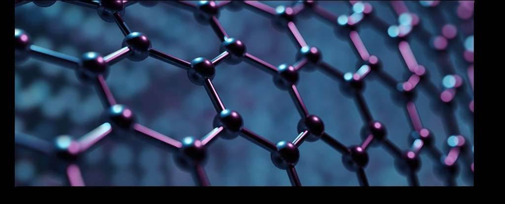 Graphene lattice rendered at atomic scale